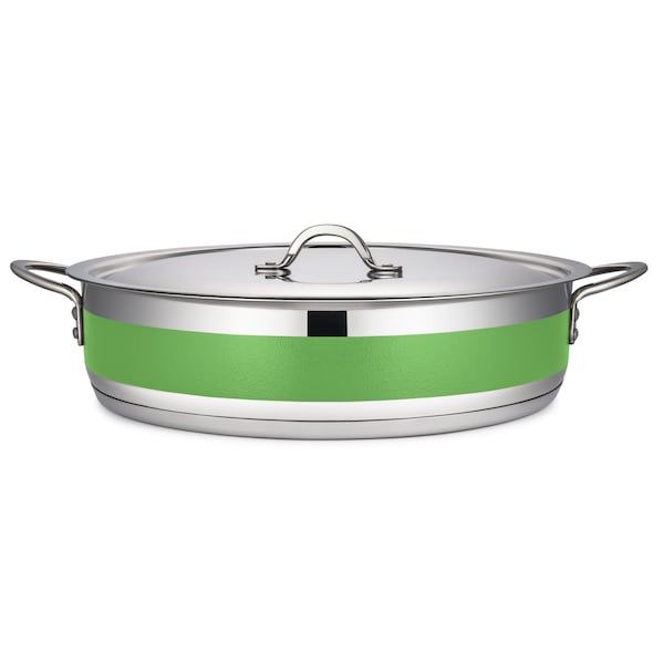 Bon Chef Country French 2 Pot W/Cover 14 3/4" Dia X 3 3/8" H 9 Qt - Lime 71032-CF2-L - main